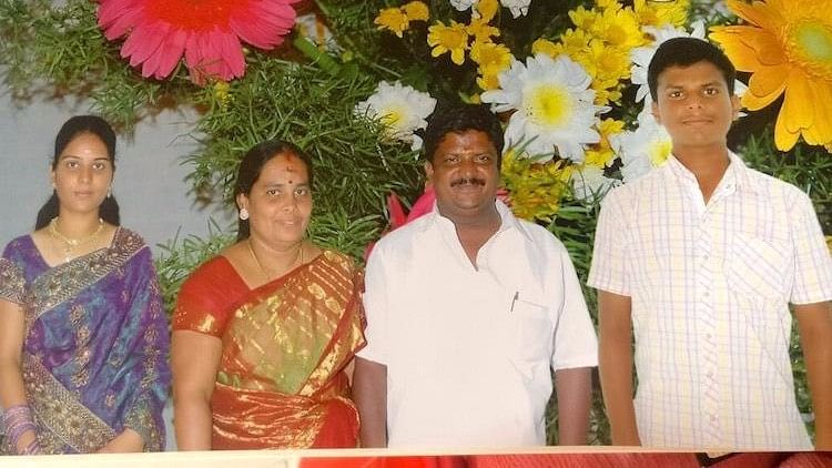 Kausalya (extreme left) with her family.