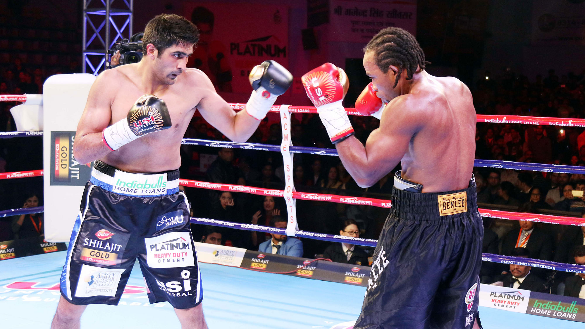 Vijender Singh defended his WBO Oriental and Asia Pacific Super middleweight titles. against Ernest Amuzu on Saturday.