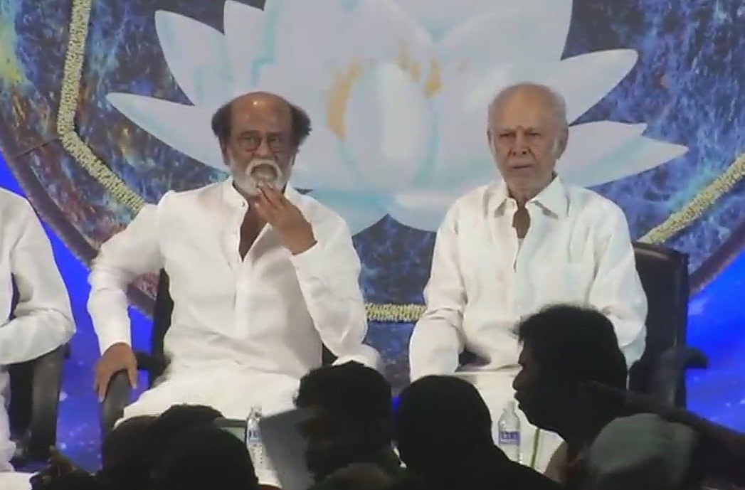 Rajinikanth interacting with fans.