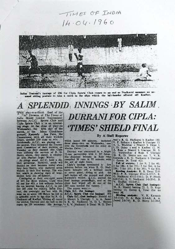 Salim Durani played 29 Tests for India between 1960 and 1973. 