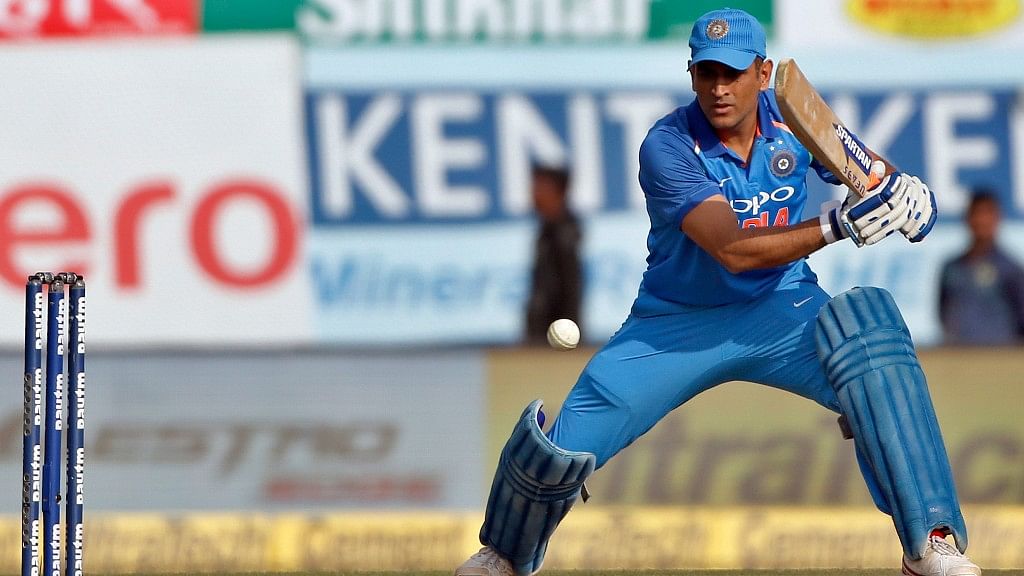 India’s Mahendra Singh Dhoni during India vs Sri Lanka first ODI match in Dharamshala. 