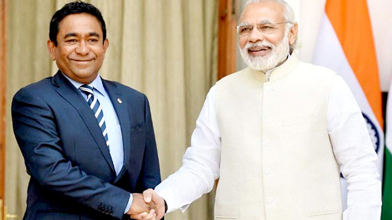 File photo of Prime Minister Modi and Maldivian President Abdulla Yameen.