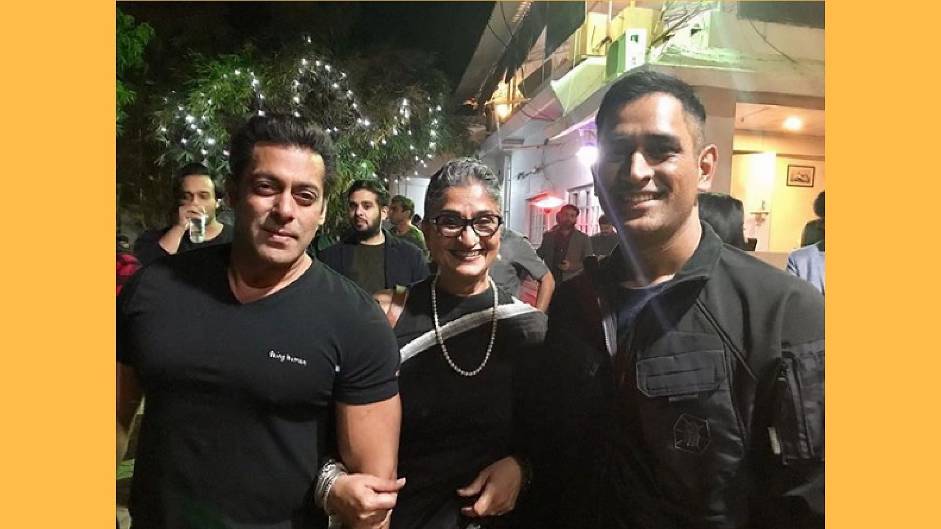 Salman Khan with MS Dhoni at his birthday party.