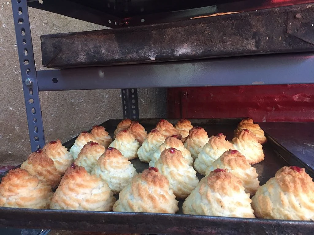 Coconut macaroons at Saldanha’s bakery.