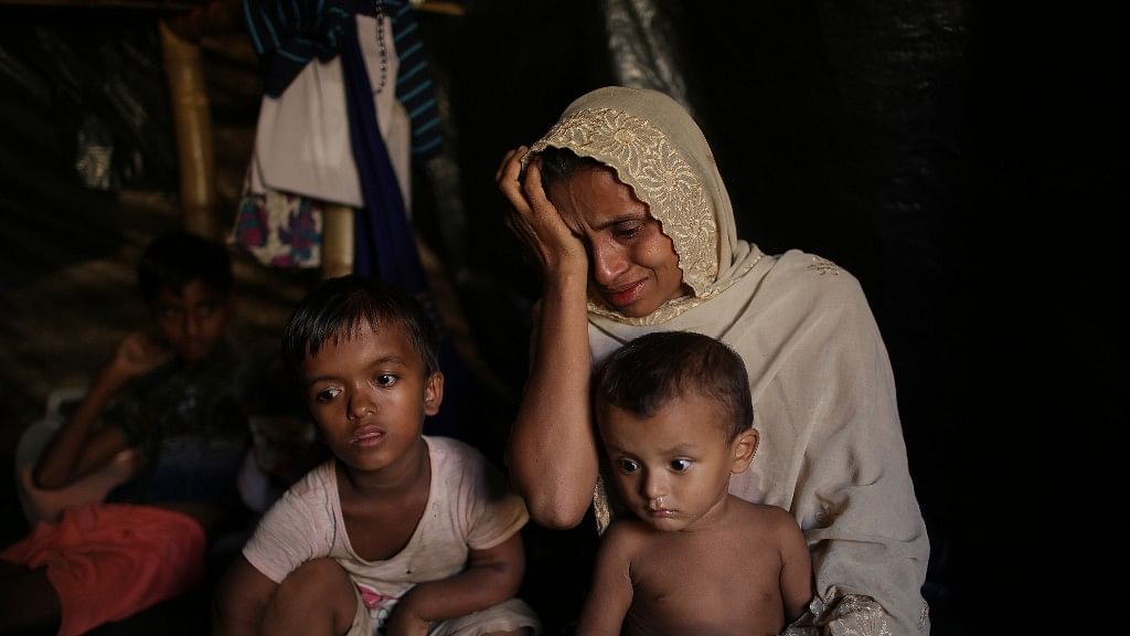 <p>On 26 November 2017, Jamila Begum, 35, cries when talking about how members of Myanmar’s armed forces in Myanmar’s Rakhine State, killed her son and husband.</p>