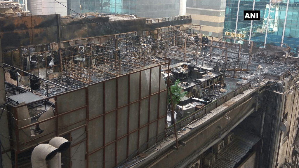 View of the gutted rooftop at Kamala Mills compound.