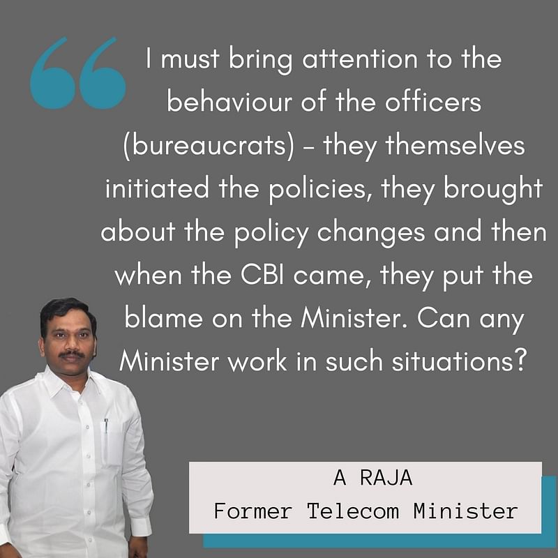 A Raja had a lot to say in his first interview after being acquitted in the 2G spectrum scam.