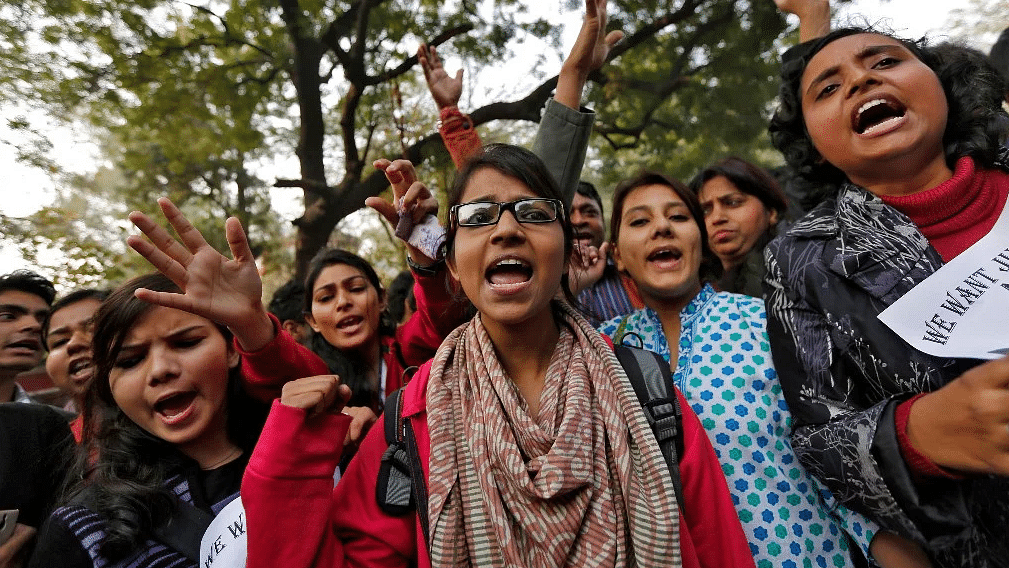 A group of protestors demanding justice for Nirbhaya.