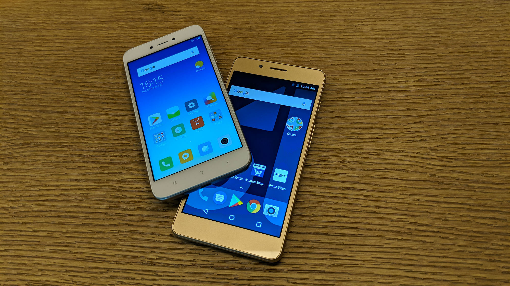 Xiaomi Redmi 5A (top) and the Tenor D.