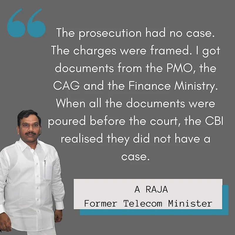 A Raja gave his first interview after the 2G verdict to <i>The Lede</i>.
