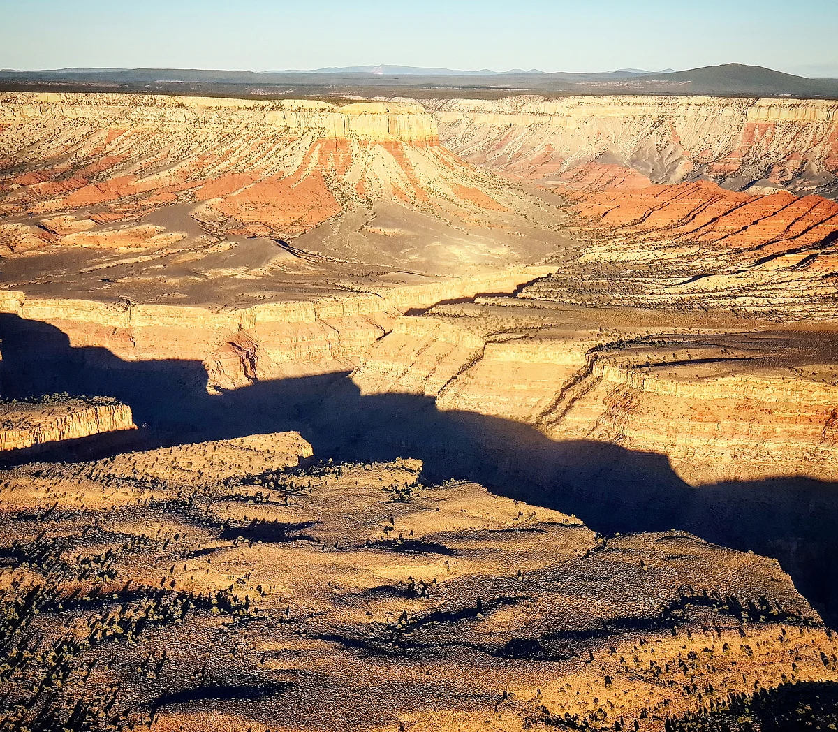 Aerial views of the Grand Canyon.