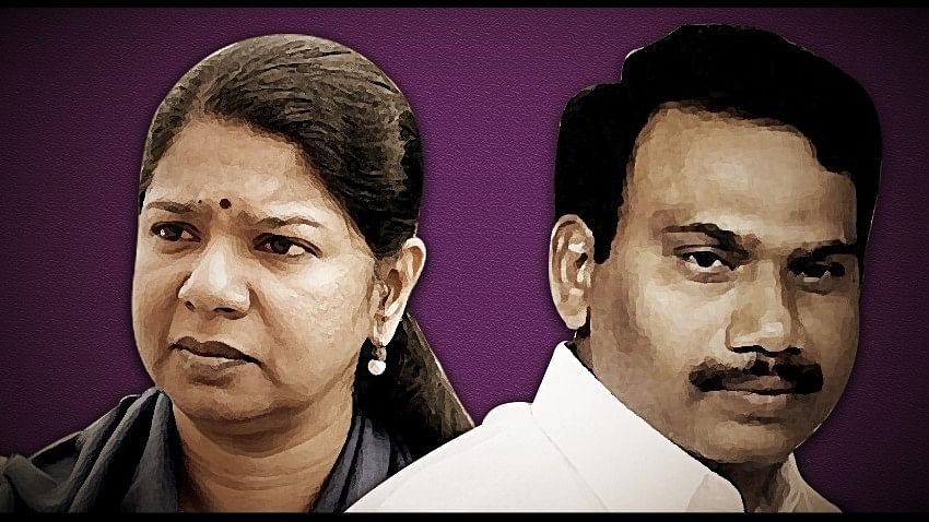 DMK MP Kanimozhi (left) and former Telecom Minister, A Raja, the key accused in the 2G spectrum case.