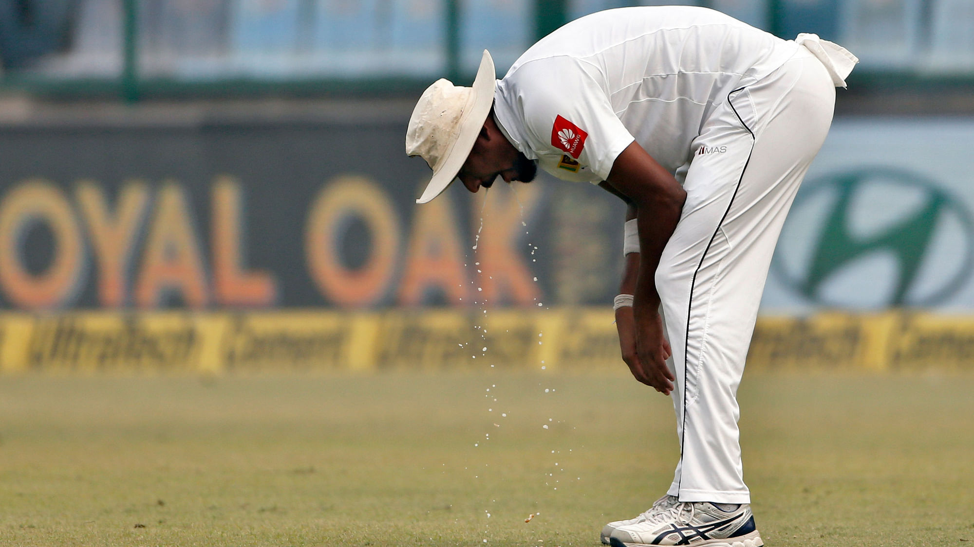 Suranga Lakmal had bowled only three overs when he was seen vomiting on the field