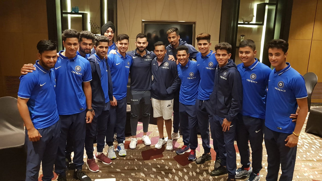 Virat Kohli met the Indian Under-19 team that is headed for the U-19 World Cup in New Zealand next month.