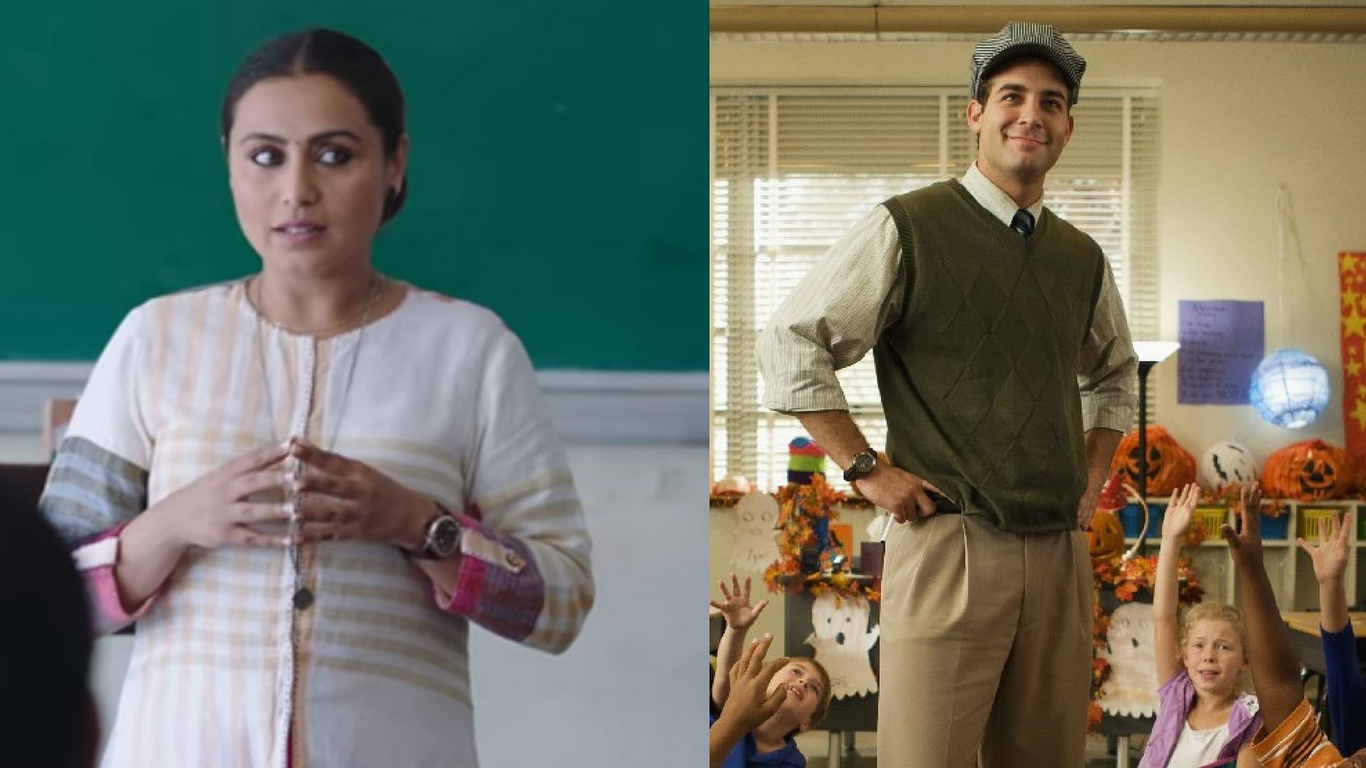 Stills from <i>Hichki </i>and Front of the Class.