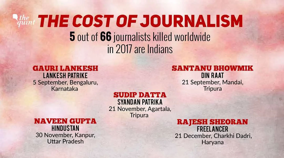 The latest casualty was freelance journalist Rajesh Sheoran, who was murdered in Haryana.