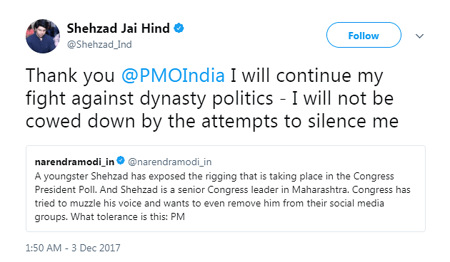 Shehzad’s outburst found him an unlikely supporter –– PM Narendra Modi.
