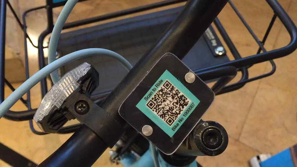 The bikes can be unlocked from the app by scanning the QR code. 