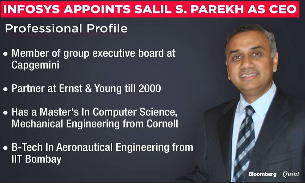 Parekh was previously with Capgemini and was a member of the group executive board. 