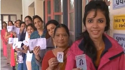 Women voting in the first phase of the Gujarat Elections, which took place on 9 December.&nbsp;