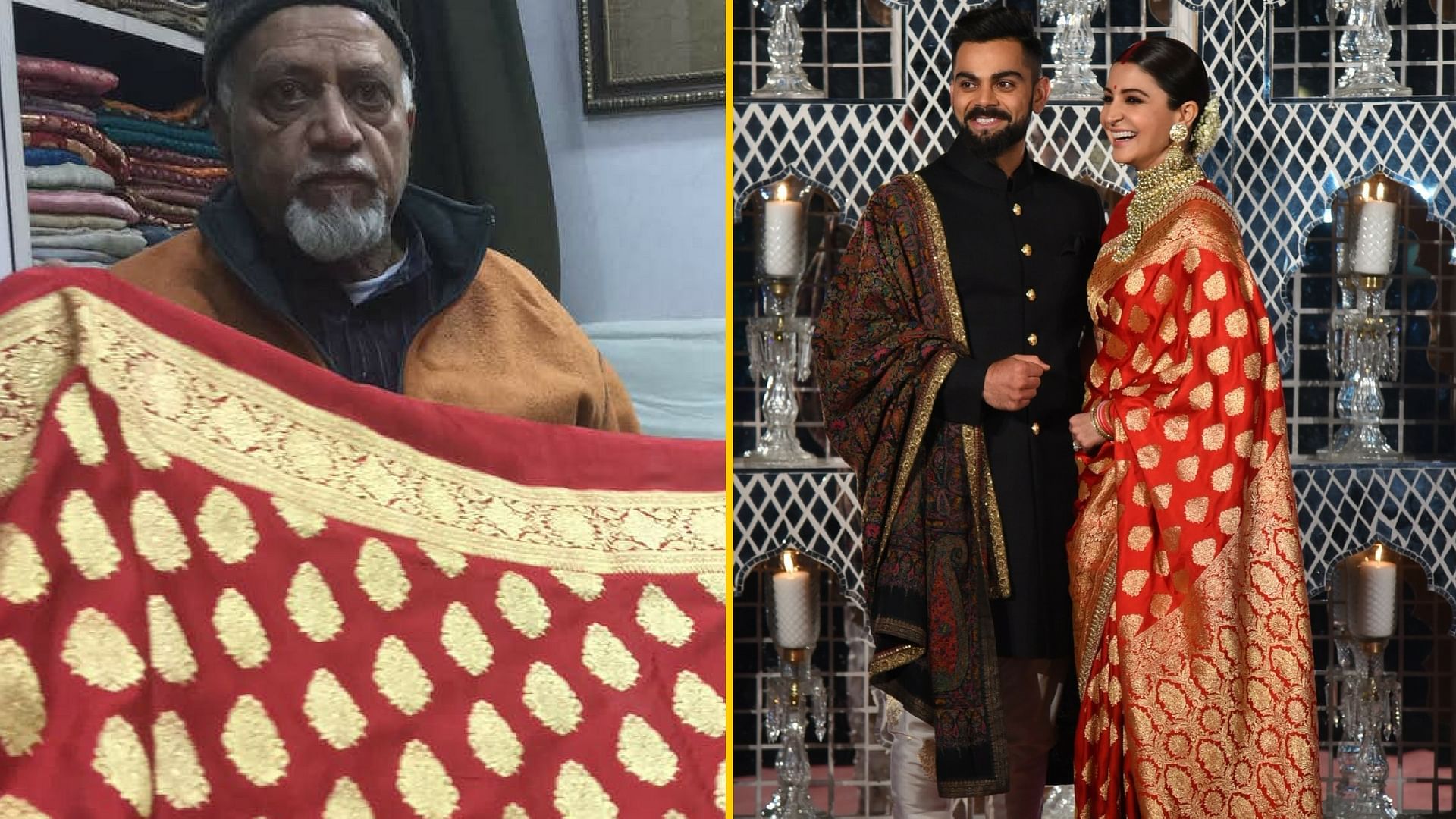 Here’s a look at the craftsmen who worked on the gorgeous Banarasi saree that Anushka Sharma wore for her wedding reception in Delhi on 21 December. 