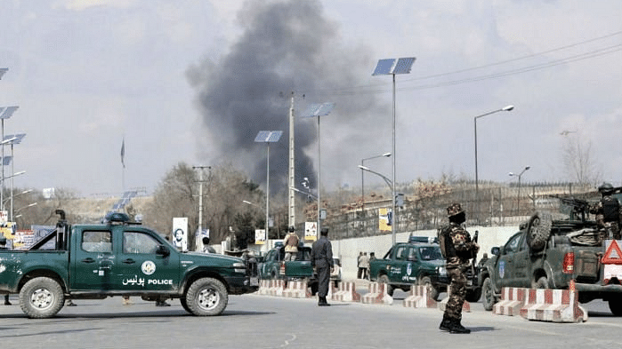 Afghan forces at the spot of the incident.