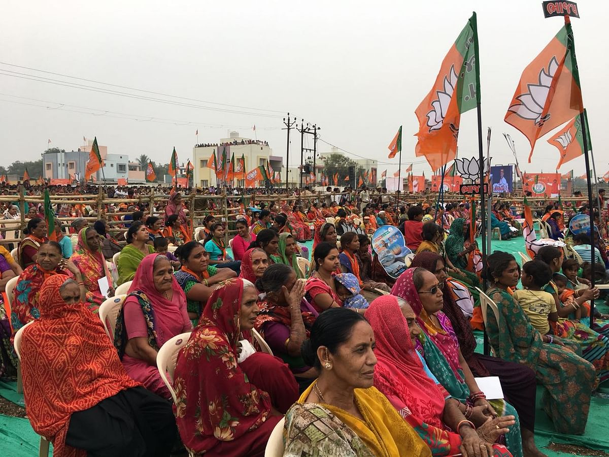 Anticipating a smaller crowd, the BJP held the rally in a small ground  although larger ones were available. 