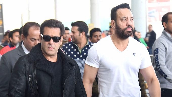 Salman Khan at the Delhi airport.
