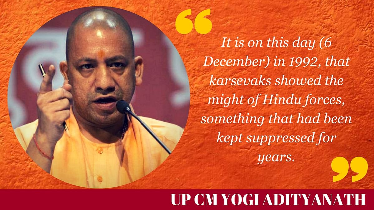 At a rally in Amreli, UP CM Yogi Adityanath boasted about the demolition of the Babri Masjid exactly 25 years ago.