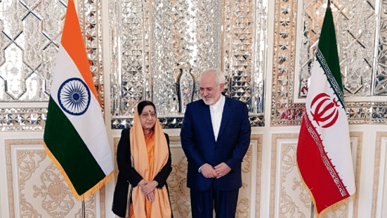 EAM Sushma Swaraj with Foreign Minister of Iran, Dr Javad Zarif.