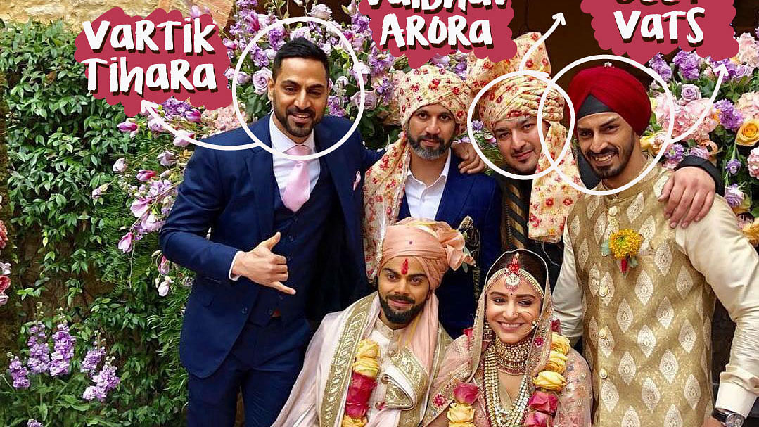 Virat Kohli’s friends attend his wedding.