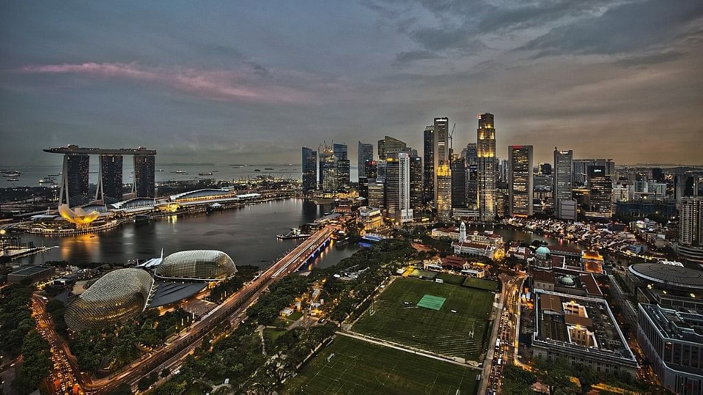 The Singapore skyline.