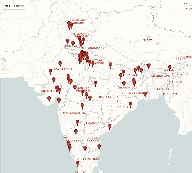 All registered cow-related incidents on the map
