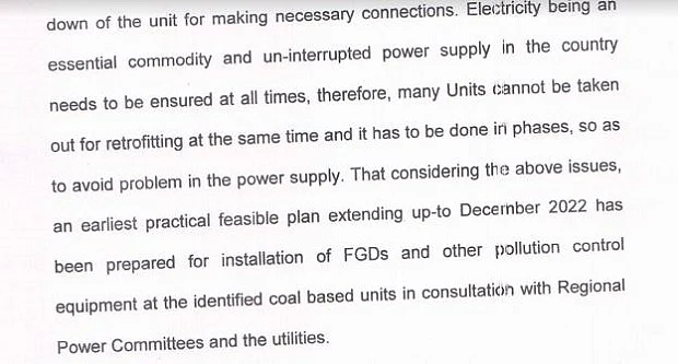 A part of the affidavit.