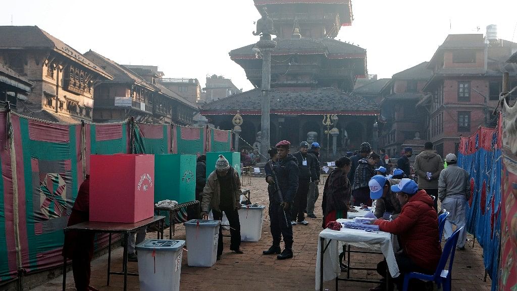 People casting their vote in Nepal.&nbsp;