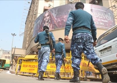 New Delhi: Security beefed up outside cinema halls as Sanjay Leela Bhansali