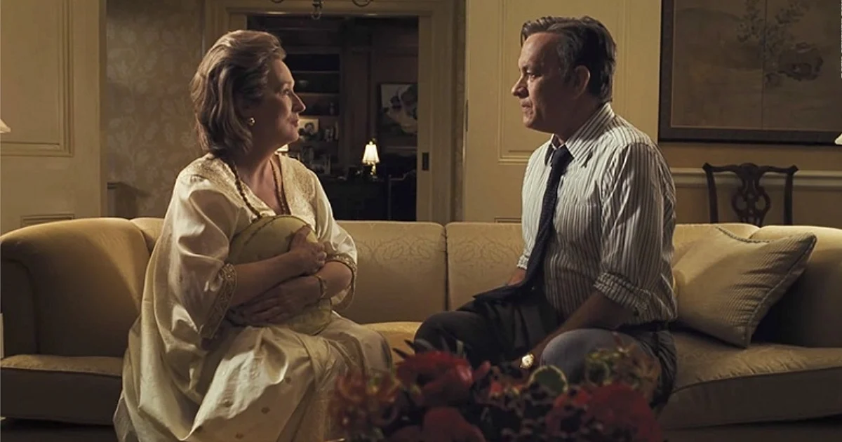 Tom Hanks and Meryl Streep in a still from <i>The Post</i>.