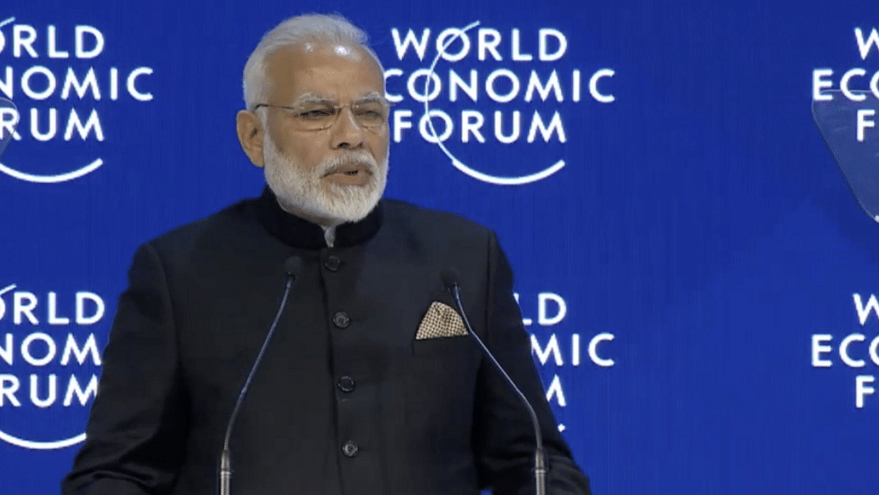 PM Narendra Modi addresses opening plenary at Davos.