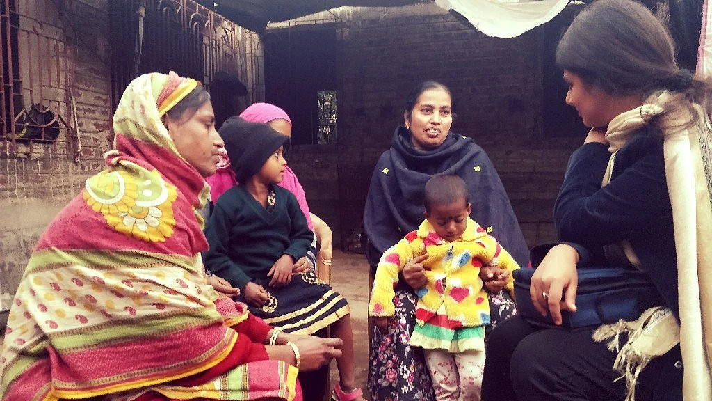 In conversation with Chobi Bibi (extreme left) and Sanjida Begum (second from right).
