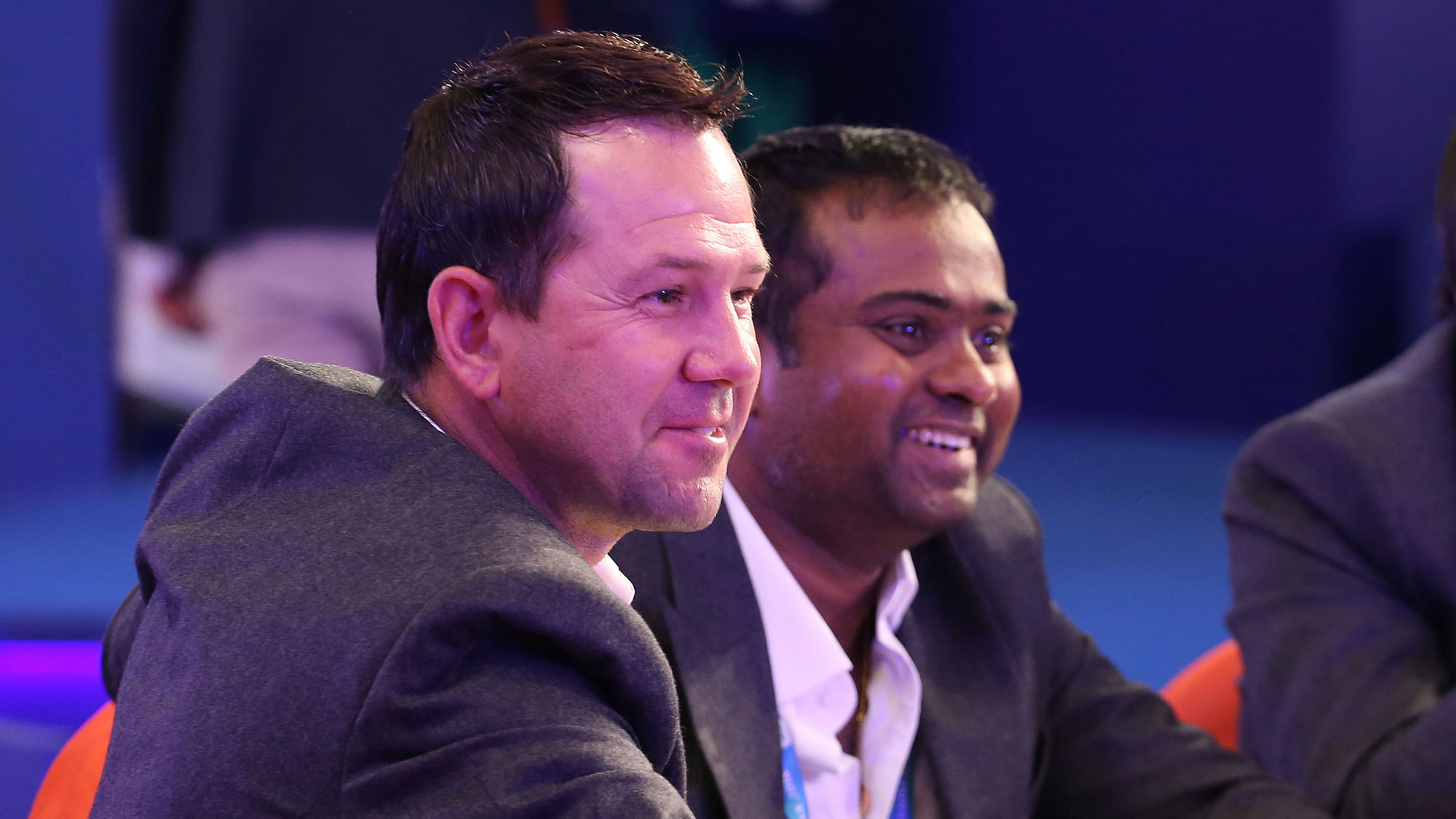 Delhi Daredevils’ coach Ricky Ponting reacts during the IPL 2018 Auction.&nbsp;