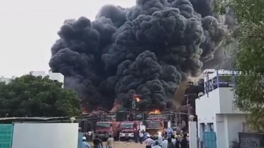 A fire broke out at a plant of the Camcon Chemicals near Vadodara.