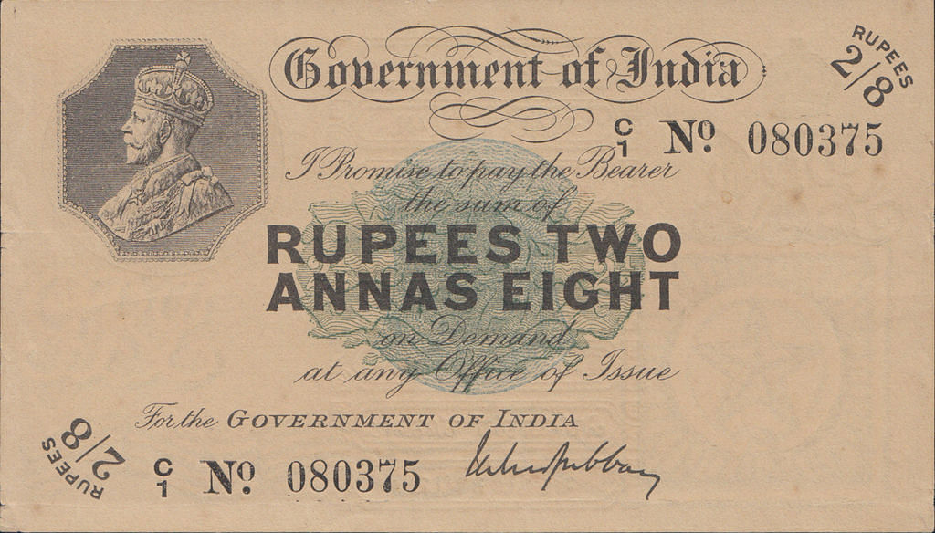 The note was released by the British Indian government on 2 February 1918.