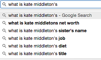 Our range of curiosity over Kate Middleton
