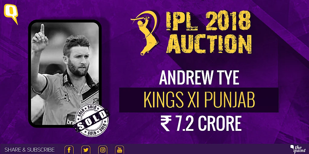 Andrew Tye was bought by Kings XI Punjab. 