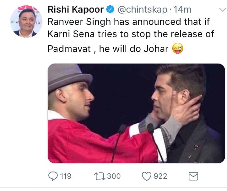 And Rishi Kapoor does it again. 