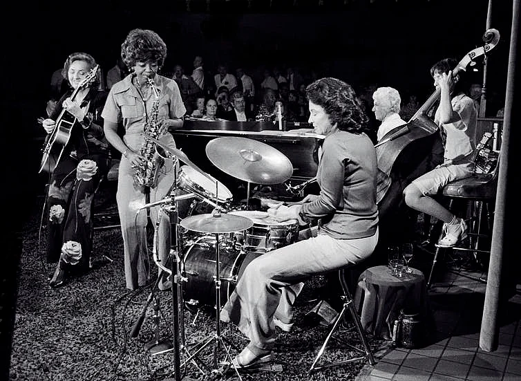 Mary Osborne, Vi Redd, Dottie Dodgion, Marian McPartland and Lynn Milano performing in New York in 1977.