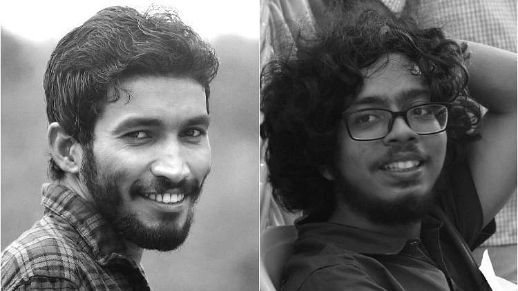Abhilash (left) and Ananthu Rajagopal (right) were arrested by the Kerala police for video-graphing a Dalit protest in Ernakulam.&nbsp;