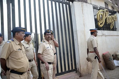 Mumbai: Security beefed up outside a Mumbai cinema hall in the wake of ongoing protests against the release of film "Padmaavat", on Jan 25, 2018. (Photo: Sandeep Mahankal/IANS)