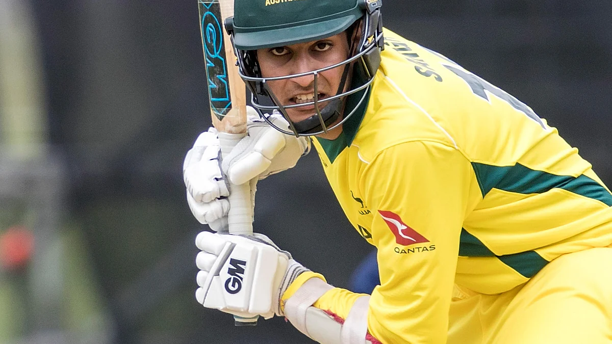Captain Jason Sangha of Australia bats during the warm-up match against Sri Lanka.