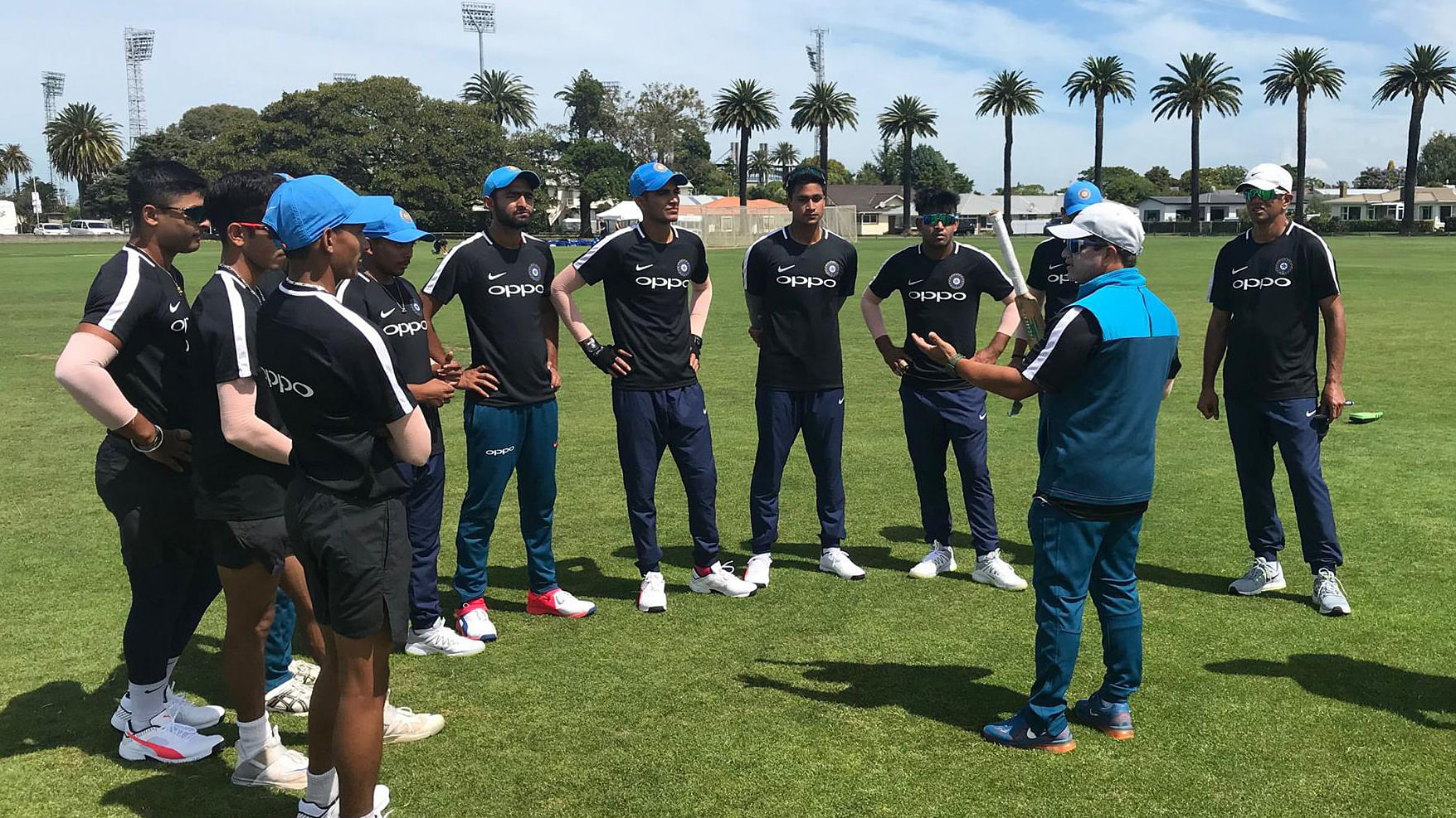 The Indian team under coach Rahul Dravid (extreme right) will be eyeing their fourth U-19 title.